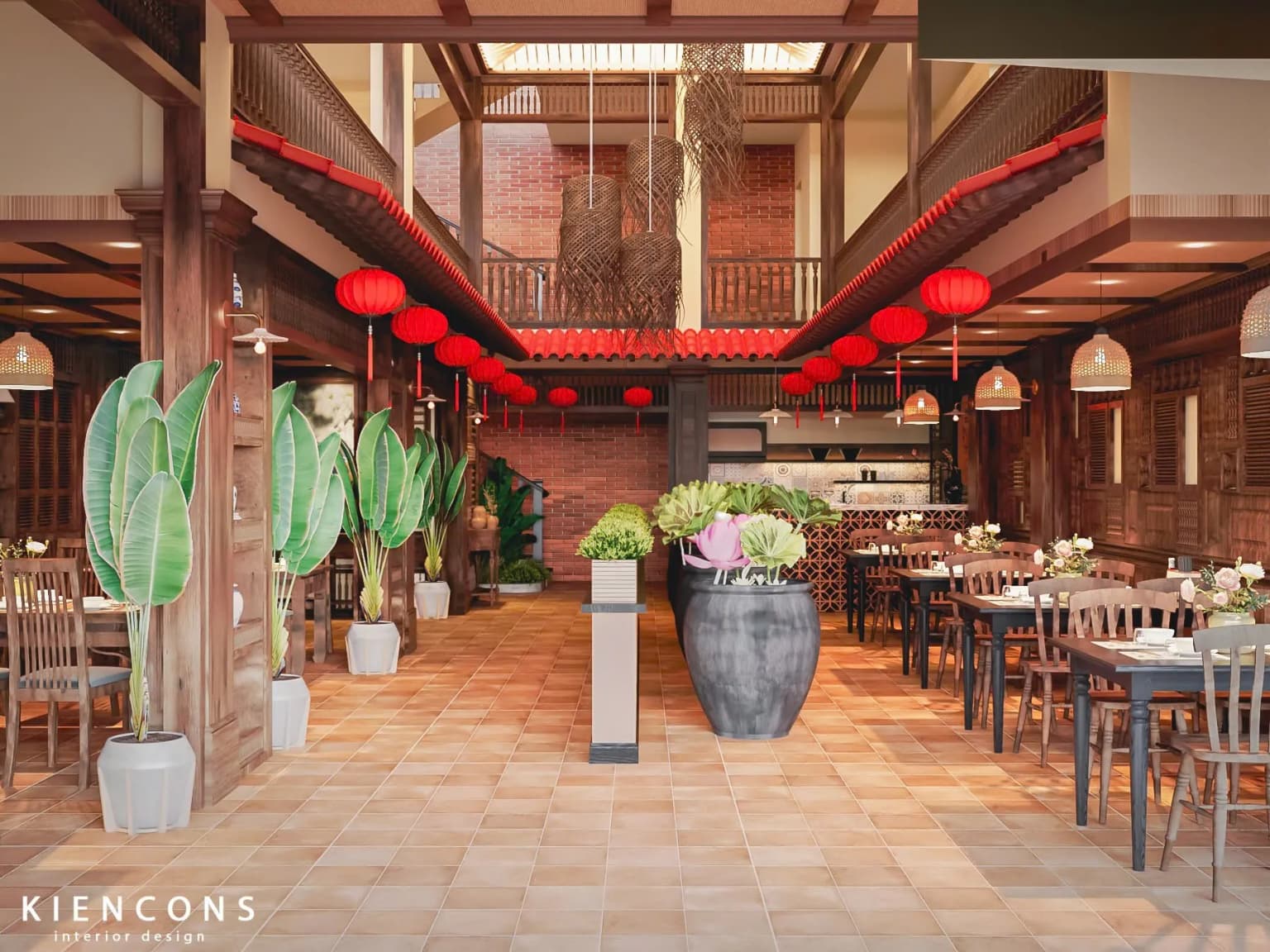 Không gian quán Cơm tấm Má Tư